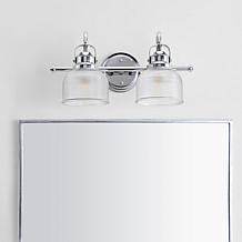 JONATHAN Y Chrome Virginia 17.25" 2-light Metal Glass LED Vanity Light