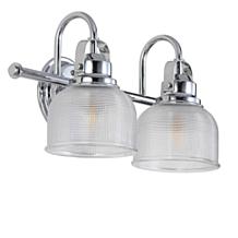JONATHAN Y Chrome Virginia 17.25" 2-light Metal Glass LED Vanity Light