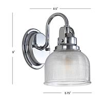 JONATHAN Y Chrome Virginia 5.75" 1-light Metal Glass LED Vanity Light