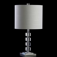 JONATHAN Y Clear Barnard 22" Crystal Metal LED Set of 2 Table Lamp