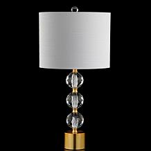 JONATHAN Y Clear Brass Ashley 25.25" Crystal LED Table Lamp