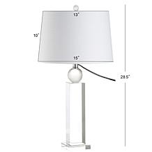 JONATHAN Y Clear Charlotte 28.5" Crystal LED Table Lamp