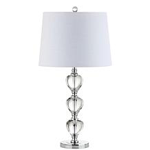 JONATHAN Y Clear Chrome Cole 27" Crystal LED Table Lamp