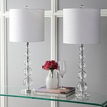 JONATHAN Y Clear Chrome Nala 28.5" Crystal LED Set of 2 Table Lamps