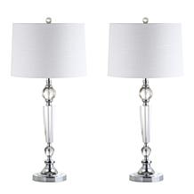 JONATHAN Y Clear Emma 29.5" Crystal LED Set of 2 Table Lamp