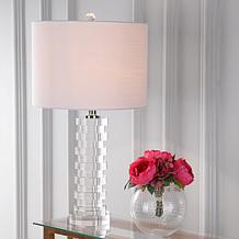 JONATHAN Y Clear Sasha 25" Crystal LED Table Lamp