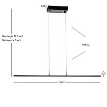 Jonathan Y Conley 39.5" Dimmable Integrated LED Metal Linear Pendant