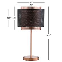 JONATHAN Y Copper Black Tribeca 19.7" Metal LED Table Lamp