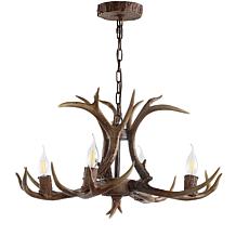 Jonathan Y Eldora 26" Adjustable Resin Antler 4-Light LED Chandelier 