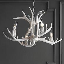 Jonathan Y Eldora 26" Adjustable Resin Antler 4-Light LED Chandelier 