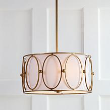 JONATHAN Y Gold and White Violetta 19" 3-Light Metal LED Pendant
