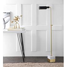 JONATHAN Y Gold Carrara Marble Iva 56.5" Adjustable Brass Floor Lamp