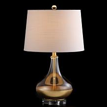 JONATHAN Y Gold Leaf West 24.5" Glass LED Table Lamp
