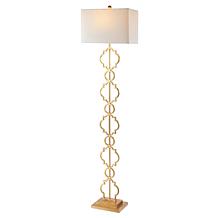 Jonathan Y Gold Selina 64.5" Iron Ogee Trellis Modern LED Floor Lamp