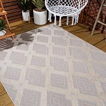 JONATHAN  Y High-Low Pile Ogee Trellis Indoor/Outdoor 5' x 8' Rug