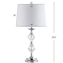 Jonathan Y Madison 27.5" Crystal and Chrome Pair of LED Table Lamps