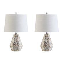 JONATHAN Y Natural Ivory Isabella 21" Seashell Set of 2 Table Lamps