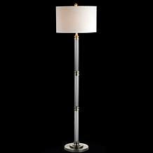 JONATHAN Y Polished Nickel Clear Ralph 60" Metal Glass Floor Lamp