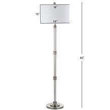 JONATHAN Y Polished Nickel Clear Ralph 60" Metal Glass Floor Lamp