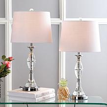Jonathan Y Reid 25.5" Crystal and Chrome LED Table Lamps - Set of 2