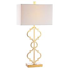Jonathan Y Selina 32" Iron Ogee Trellis Modern LED USB Table Lamp 