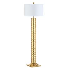 Jonathan Y Serena 63" Metal LED Floor Lamp in Gold Leaf