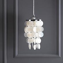 JONATHAN Y White and Chrome Cayla 7" Seashell LED Chandelier Pendant