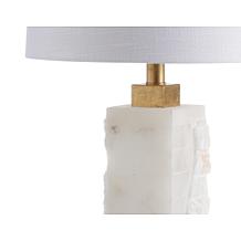 JONATHAN Y White Gold Leaf Eloise 23" Alabaster Metal LED Table Lamp