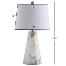 JONATHAN Y White Xio 25.5" Alabaster LED Table Lamp