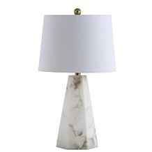 JONATHAN Y White Xio 25.5" Alabaster LED Table Lamp