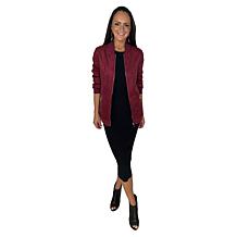 Joy CleanBoss Luxurious Faux Suede Reversible Bomber Jacket
