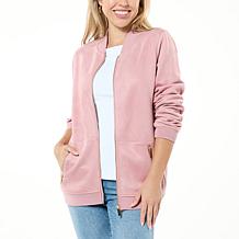 Joy CleanBoss Luxurious Faux Suede Reversible Bomber Jacket
