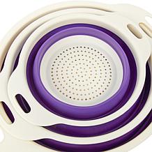 Joy Eat Cleaner 3-piece Collapsible Antimicrobial Colander Set