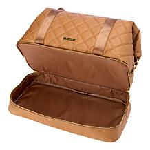 Joy First Class Luxury Leather Quilted Double Decker Weekender