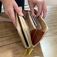 Joy Luxe Leather Best Gift Ever Double Wallet With Wrist Strap