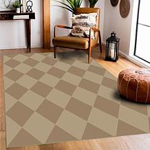 Jute Samara Diamond Natural 5'x7' Washable Rug