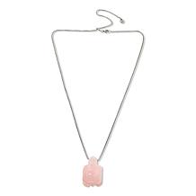 KALIFANO Carved Gemstone Turtle 30" Stainless Steel Necklace