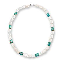 KALIFANO Cultured Freshwater Pearl and Howlite 29-3/4" Necklace