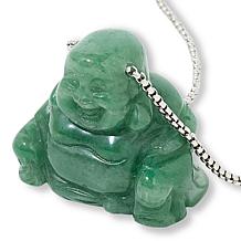 KALIFANO Happy Buddha Carved Gemstone 30" Necklace