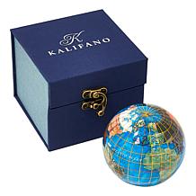 KALIFANO Multigemstone Globe Paperweight with Gift Box