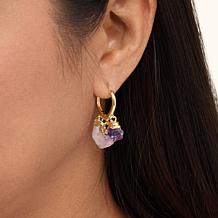 KALIFANO Multigemstone Huggie Hoop Earrings