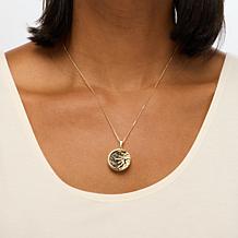 KALIFANO Pyrite Cluster Sunshine Pendant with 18" Chain