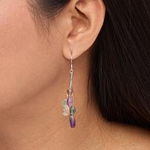 KALIFANO Sterling Silver Gemstone Nugget Dangle Earrings