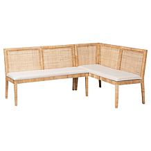 Kalimantan Bohemian Rattan Banquette Set with Cushions