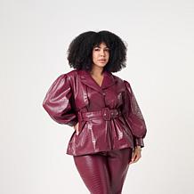 KAP by Kaphill Faux Leather Croc Trench