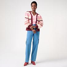 KAP by Kaphill Striped Puff Sleeve Cardigan