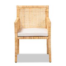 Karis Wood and Rattan Dining Chair with Cushion
