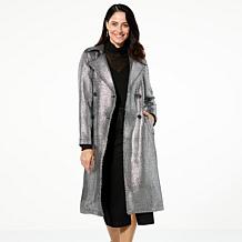 kathy ireland® Fashion 360 Metallic Trench Coat