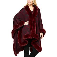 kathy ireland® Fashion 360 Nairobi Skies Faux Fur Knit Cape