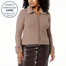 kathy ireland® Fashion 360 Natalie Faux Fur Trimmed Sweater